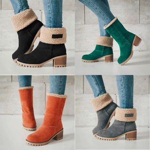 Diseñador Classic Snow Winter Boots Hombre Suede boot negro naranja Mujer hombre mujer piel peluda niñas zapatos cálidos 35-44