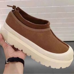 Diseñador Clásico Ultra Mini Botas Botas de nieve Plataforma Corta Mujeres Hombres Piel Piel de oveja Tasman Tazz Castaño Arena Mostaza Semilla Beige Australiano Invierno Tobillo RT57ESS