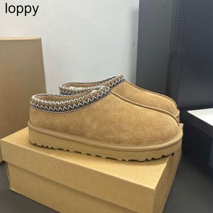 Designer Klassieke Ultra Mini Laarzen Snowboot Platform Dames Heren Bont Schapenvacht Tasman Tazz Kastanje Zand Mosterdzaad Beige Drijfhout Australische Winter Enkelschoen