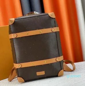 Diseñador Clásico Vintage Maleta Mochila Hombres Gran Capacidad Estudiante Mochila Para Hombres Cuero Doble Bolso De Hombro Diseño Bolso Mochilas