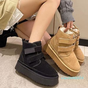 Designer Classic Winter Boots Shoes Platform Boots Chestnut Black Fashione Women Comfort Warm Fall Boot Booties Leer Korte dikke schoen