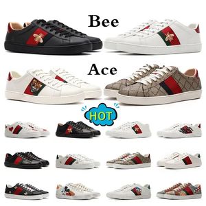 Designer Klassieke Schoenen Italië Ace Sneakers Bijenslang Geborduurd Zwart Heren Dames Tijger In elkaar grijpende Witte Schoen Wandelen Casual Buiten Sport Platform Trainer