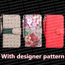 Diseñador Clásicos Cajas de teléfono de cuero para iPhone 15 14 Pro Max 13 12 Mini 11 Xs XR X 8 7 14Plus Pulsera de moda Cordón Imprimir Contraportada de lujo Shell Wallet Flip Case