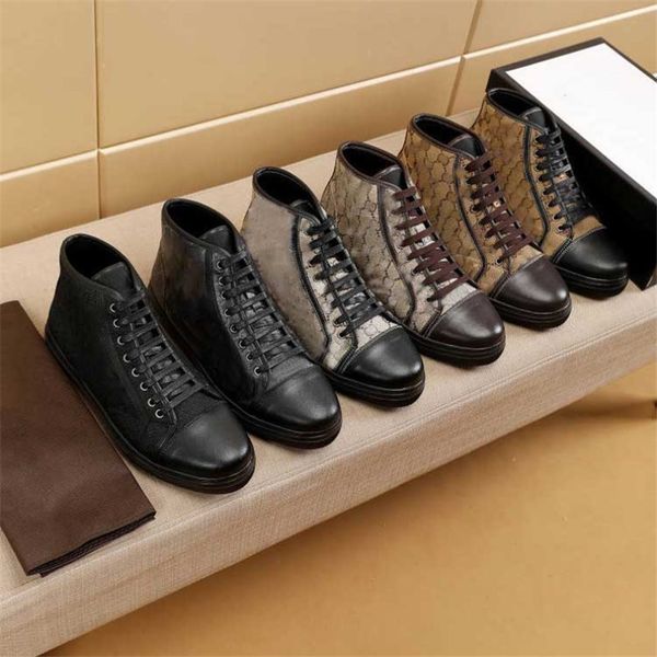 Diseñador Clásicos Calidad Hombres Zapatos Alpargatas Zapatillas de deporte de impresión Zapatillas de lona bordadas Zapatillas de deporte de plataforma alta y baja Caja de zapatos