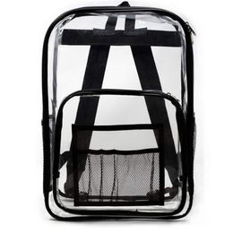 Designer-Clear Transparent PVC Rugzak voor volwassenen en studenten Zien via Bookbag Knapsack Daypack Rugzak Mannen Reizen Strandtassen