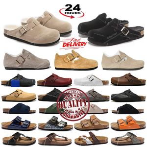 Zuecos de diseñador Sandalias Zapatos casuales Hombres Mujeres Zapatillas Corcho Cuero plano Zapatillas de algodón Hebilla Correa Microfibra Zuecos Mulas Zapatos de interior