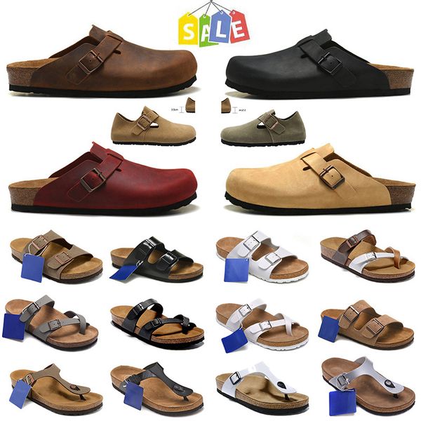 Designer Clogs Sandales Chaussures décontractées Men Femmes Slippers Cork en cuir plat en cuir panton de coton