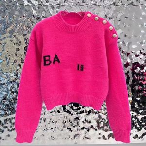 Ropa de diseñador Suéteres para mujer Fasion Pullover con letras 2023 Camisa de punto con hombros rectos Manga larga Sexy Hot