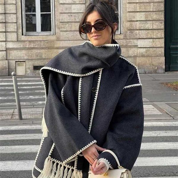 Vêtements de créateurs Vêtements de mode Mélanges de laine pour femmes Femmes Splice Manteau en cachemire Automne Hiver Chaud Streetwear