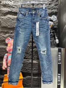 Vêtements de créateurs Jeans pour hommes Marque de luxe Purple Man Fashion Brand Purple Brand Mens Fashion Brand New Anti Aging Knee Hole Slim Fit Casual Tight Jeans LN4O