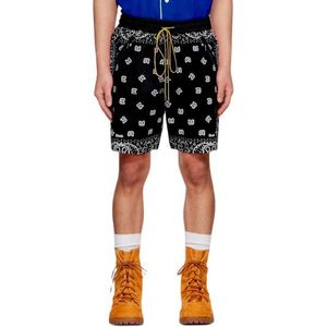 Designer Vêtements 2023 Été Nouveau Rhude High Street Taille Fleur Fruit Lettre Impression Cordon Casual Shorts De Sport Hommes Couples Joggers Sportswear À vendre