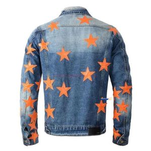 Vêtements de créateurs Amires AM Denim Jacket 453 Trend Brand Amies New Denim Coat Blue Star Black Denim Top Veste pour homme Slim Fit Trend Casual 313