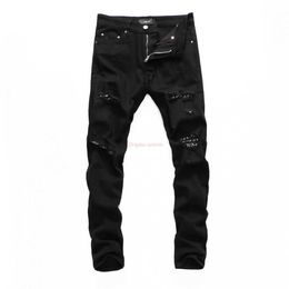 Designerkleding Amires Jeans Denim Broek 2021ins Sociaal Zwart Trend Herfst Winter Inkjet Tease Meisjes Universiteit Nachtclub Amies Jeans Nachtclub Mannen Distressed R