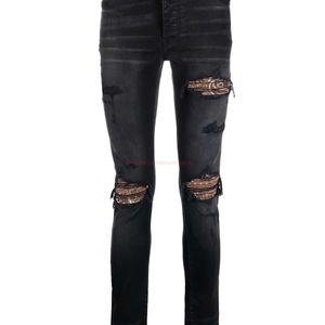 Designer Clothing Amires Jeans Denim Pantalons Amies Store Tendance Marque Jeans Hommes Distressed Ripped Skinny Motocycle Biker Rock Hip hop Pantalon Mode Pantalon droit 13