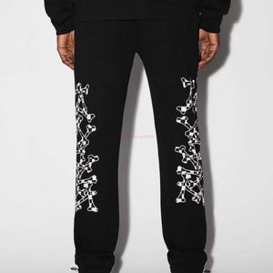 Designer kleding Amires Pant 23S Nieuwe High Street Fashion Amies Drawstring Plaid Black White Bone Printing Zipper Pocket Losse Casual Pants Luxe Fashion Casual 23