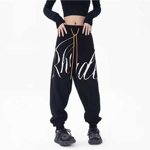 Vêtements de créateurs Pantalon décontracté RHUDE unisexe haut de gamme lettre de luxe léger jacquard sport ample leggings tricotés décontractés Streetwear Jogger Pantalon de survêtement Hip hop