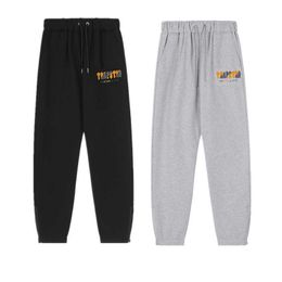 Vêtements de créateurs Pantalon décontracté à la mode Trapstar Jaune Gris Serviette Brodé Couple Homme Femme Pantalon Décontracté avec Velours Streetwear Pantalon Jogger Pantalon de Jogging