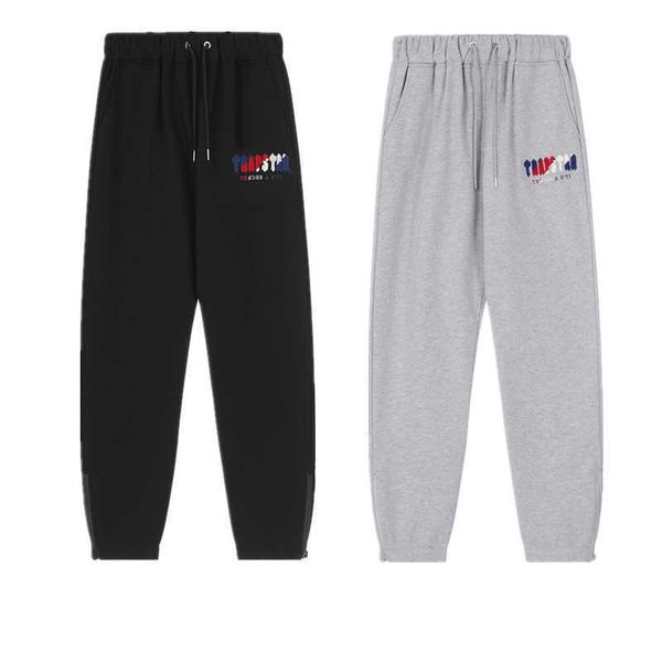 Ropa de diseñador Pantalón casual Trendy Trapstar Azul Toalla roja Bordado Hombres Mujeres Pareja Pantalones casuales Pantalones sueltos más pantalones de terciopelo Pantalones de chándal