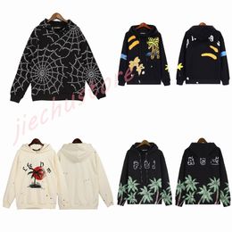 Designerkleding Mode Sweatshirts Palmes Angels Broken Tail Shark Letter Flock Borduursel Los Relaxed Heren Dames Trui met capuchon Casual Pullover Hoodys 3t5