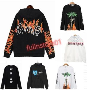 Designerkleding Mode Sweatshirts Palmes Angels Broken Tail Shark Letter Flock Borduursel Los Relaxed Heren Dames Trui met capuchon Casual Pullover jack B5