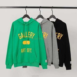 Designer Clothing Galleries Hoodie Hommes Sweats Galleryes Depts Poitrine Jaune Lettre Impression Casual Loose Mens Womens Sweat À Capuche Casual Streetwear Tops P
