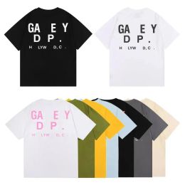 Diseñador ropa GallerysDesigner Mens T Shirt Gal Tee Depts Camisetas Black White Fashion Men Women Tees Letter