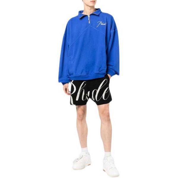 Ropa de diseñador Sudaderas con capucha Sudaderas 22 Verano Nueva Moda Rhude High Street Impresión de letras simples Cordón Casual Versátil Pantalones cortos de punto Hombres Mujeres