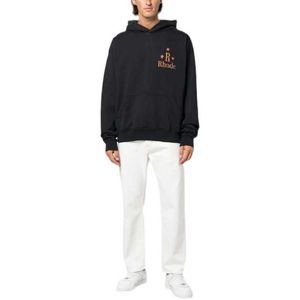 Diseñador de ropa Sudaderas con capucha Sudaderas Otoño Invierno 2022 Nueva Rhude Moda High Street Pentagrama Impresión de letras Suéter con capucha informal suelto Hombre al por mayor