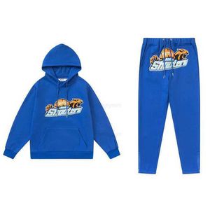 Vêtements de créateurs Sweatshirts pour hommes Hoodies Hoodies Trapstar Blue Tiger Head Tail Broidered Pantel Pantal