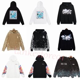 Vêtements de créateurs Sweatshirts pour hommes Amires Am Sweats à capuche Amies New Sky Star Cashew Nut Print Casual Loose American High Street À Capuchon Hommes Femmes Pull Manteau Bleu 3A