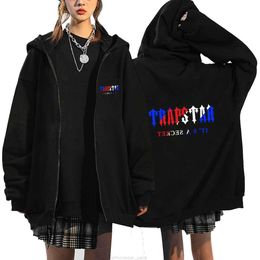 Designer Kleding Heren Sweatshirts Mode Streetwear Kleine Trendy Trapstar Letter Print Losse Casual Fleece met Capuchon Rits Vest Trui voor Heren Dames Pullo