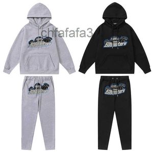 Designer Vêtements Hommes Sweatshirts Survêtements Sweats à capuche Trapstar Bleu Gris Tête de Tigre Serviette Brodée Perceuse Automne Pull en Peluche Sport Lâche Ensemble Pullo N5JP