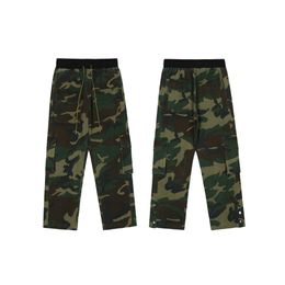 Designerkleding Broek Rhude zak camouflage overalls broek met trekkoord knoop bretels gepersonaliseerde casual mode streetwear joggingbroek rock