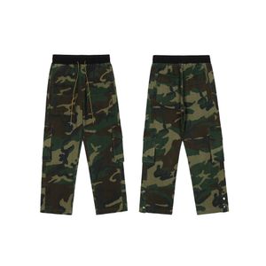 Designer Vêtements Pantalon Rhude poche camouflage salopette cordon bouton pantalon bibber personnalisé mode décontractée Streetwear Jogger Pantalon rock