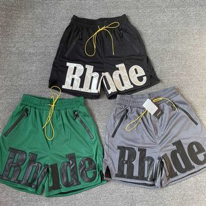 Designer Kleding kort casual Rhude Trekkoord Mesh Basketbal Ademende Sport Shorts High Street Losse Strandbroek Capri Heren Dames Running fitness