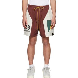 Vêtements de créateurs courts décontractés Rhude Sunset Shorts épissés avec des couleurs contrastées Tendance Unisexe Plage Casual Nylon Capris Fog Couples Joggers Sportswear