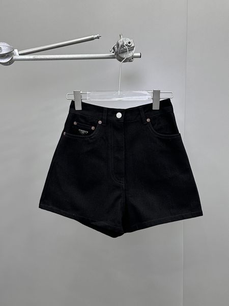 Ropa de diseñador para mujer pantalones cortos de mezclilla bordados de pierna ancha vintage ropa de mujer de alta calidad