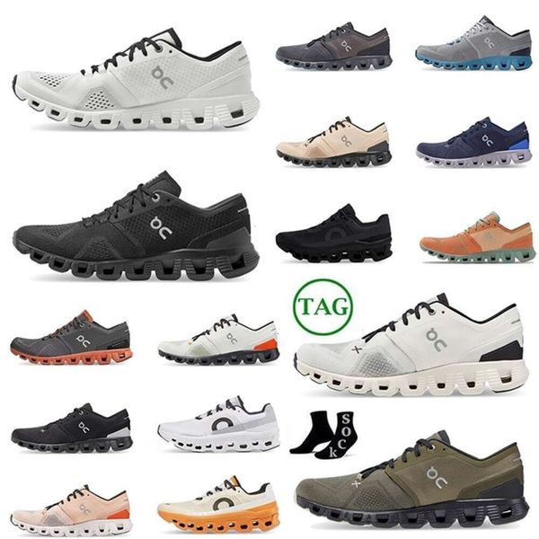 Diseñador Nube para hombre Entrenadores Zapatillas para correr Nubes X 3 Negro Blanco Ceniza Naranja Aloe Tormenta Azul Óxido Rojo Rosa Arena Medianoche Garza Fawn Imán Moda Mujeres Hombres Diseñador