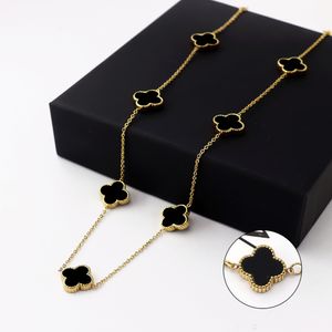 Designer Trèfle Collier Designer pour Femme Plaqué Or Sier Pendentif Dix Collier De Fleurs Bijoux Pour Femmes Pour Petite Amie Cadeau De Noël