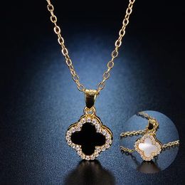 Mosang – pendentif trèfle de styliste, plein de diamants, bijoux pour femmes, collier, cadeau de vacances et de noël, IT5H