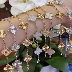 Designer Clover Studs oorr van hoge kwaliteit vol diamanten handketen 18k gouden agaat shell moeder-of-pearl luxe feest bruiloft verjaardag sieraden cadeaus