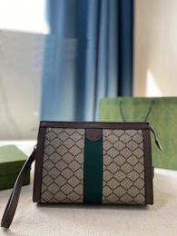 Pochette de créateur nouveau sac à main Ophidia classique sangle rayée rouge-vert bracelet en cuir détachable hommes femmes mode sacs de maquillage doubles lettres.