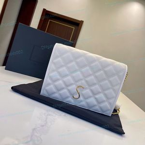 Bolsos de embrague de diseñador Mujeres Hombres Bolso de hombro de cuero genuino Bolso de cuerpo cruzado Cadena de oro de lujo Becky Bag Moda Diamond Lattice Bolsas de ocio