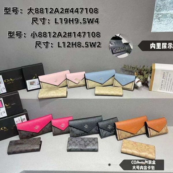 Designer Coache Bag Coachshoulder New Cross Match Cowhide Light Luxury Wallet Card Zero Small Advanced Short Style Simple Fashion Multi