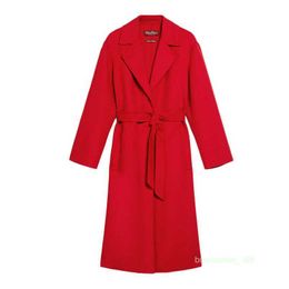 Designer Coat CheSpor Caza de cachemira Caza de lujo Maxmara Womens New Lapel Double Lape Wool Tunic Coat