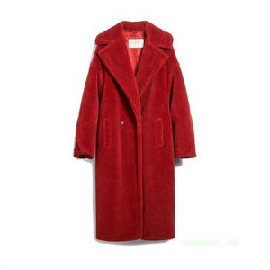 Manteau de créateur manteau en cachemire manteau de luxe maxmara femmes Nouvelles mannequin en peluche en peluche à mi-longueur