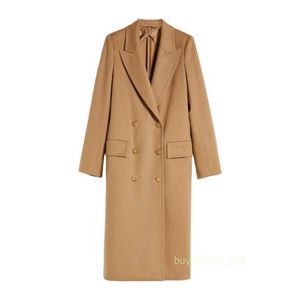 Coats de créateurs Coats de cachemire Mouilles de luxe Maxmaras Femmes Automne / hiver British Style Wide Flip Cold Double Backle Camel Long Coat