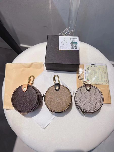 Designer porte-monnaie petit cercle portefeuille porte-clés femmes Mini sac pochette sac à main de luxe sacs à main mode pochette 3 couleurs avec lettre et fleur imprimé poche avec boîte