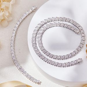 Collection de la collection de mode de mode Bracelet Bracelet Femme Lady Row Inclay Square Cumbic Zircon Diamond High Quality Jewelry Ensembles