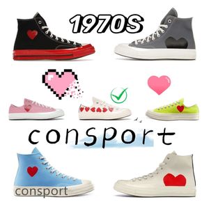 Designer Conversity 1970s Big Eyes Red Heart Form Men Dames Casual canvas schoenen Sneakers Classic Platform naam Star Sneaker Chuck Chucks Size35-44